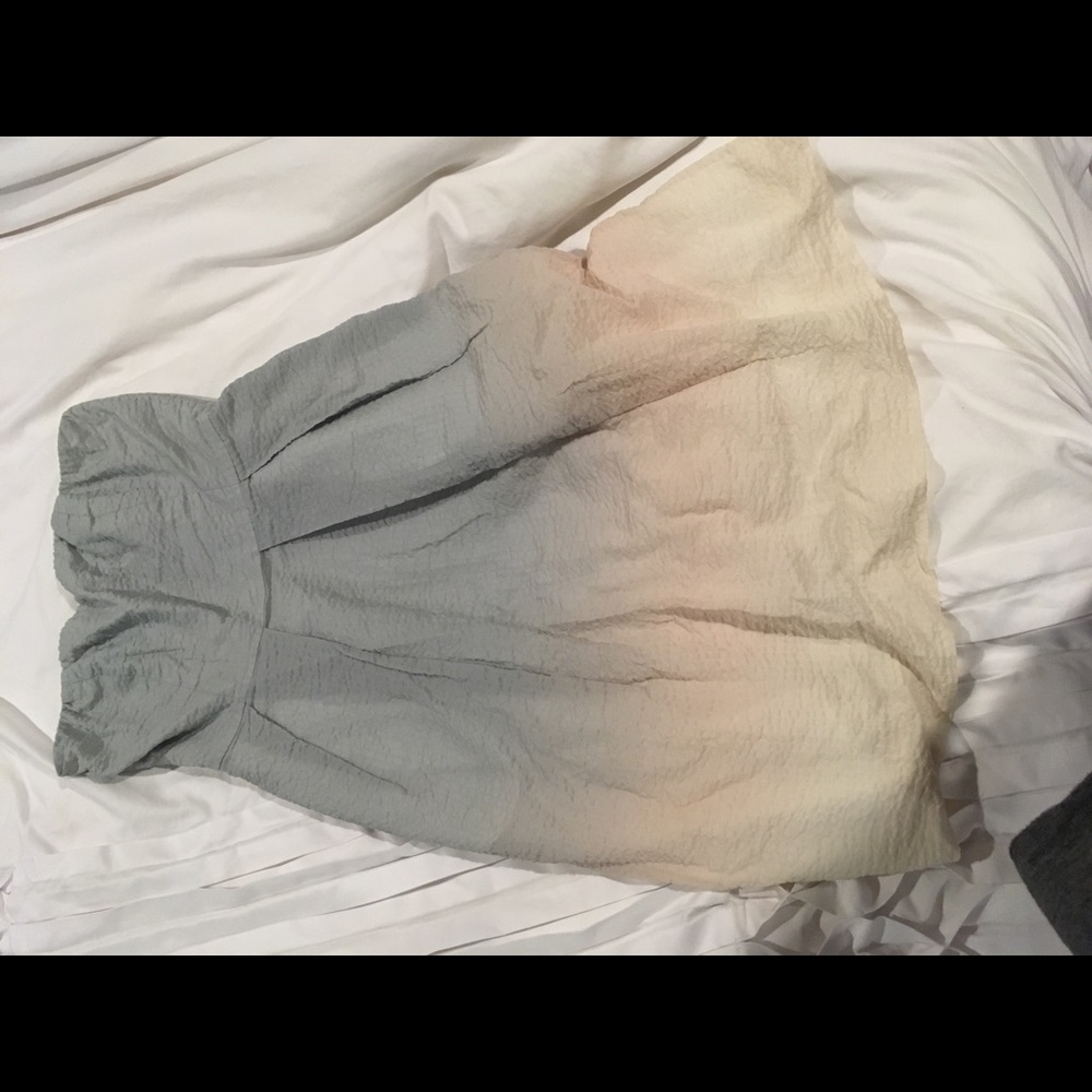 J. Crew Strapless Lorelei dress ombré blue/white